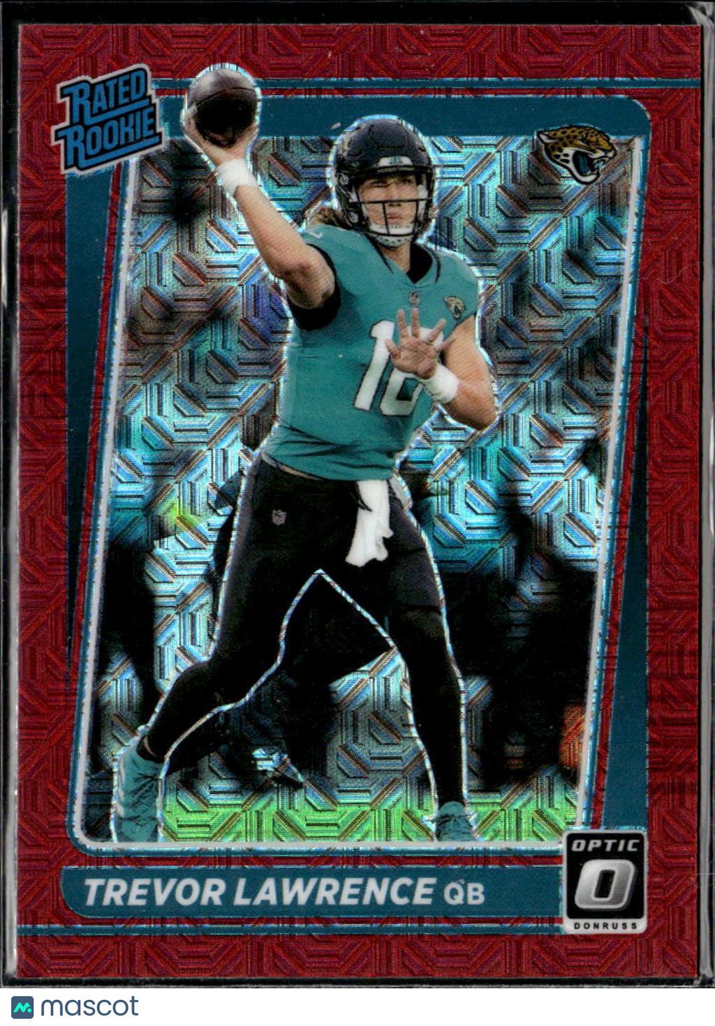Trevor Lawrence 2021 Optic Rated Rookie Red Mojo Jacksonville Jaguars