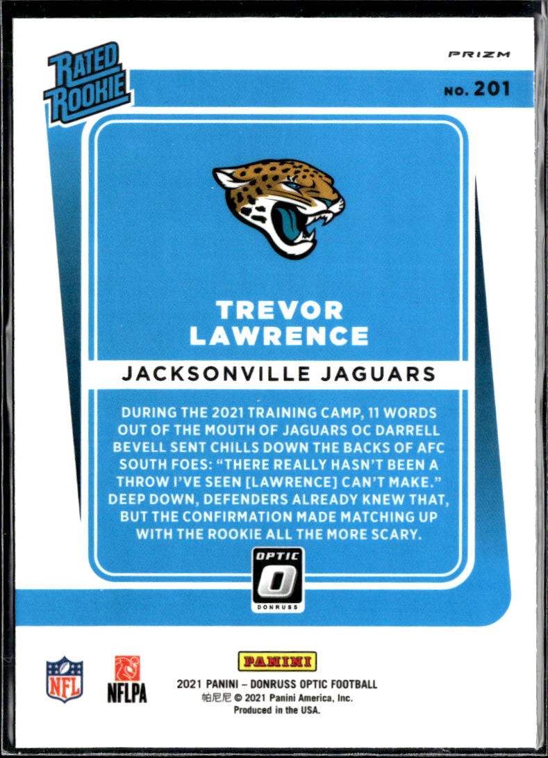 Trevor Lawrence 2021 Optic Rated Rookie Red Mojo Jacksonville Jaguars