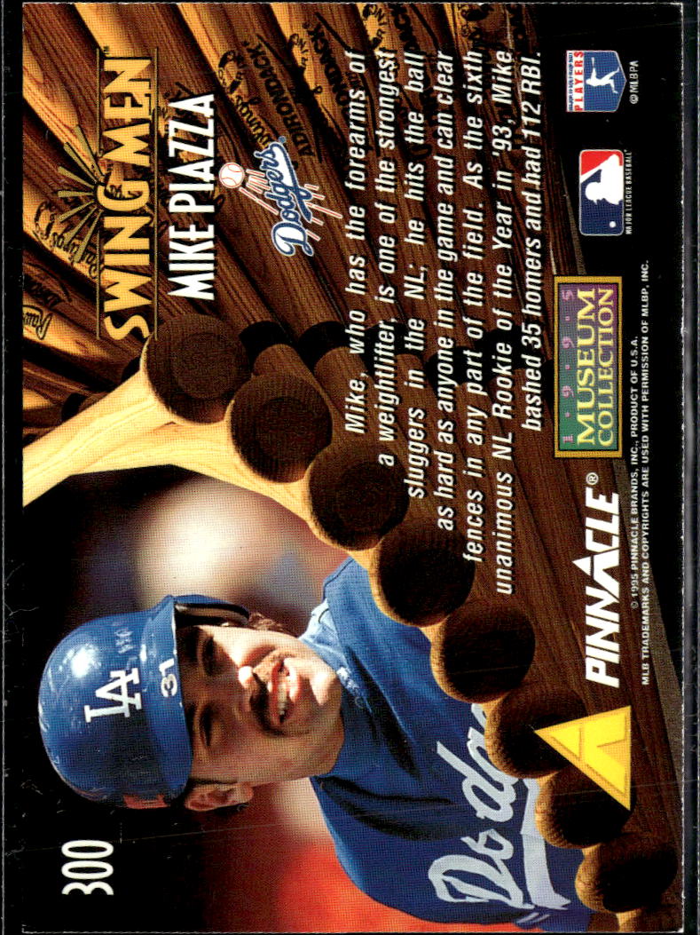 Mike Piazza 1995 Pinnacle Museum Collection Swing Men Los Angeles Dodgers