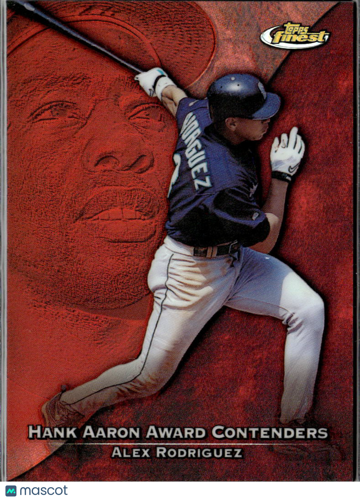 Alex Rodriguez Hank Aaron 1999 Topps Finest Refractor Seattle Mariners