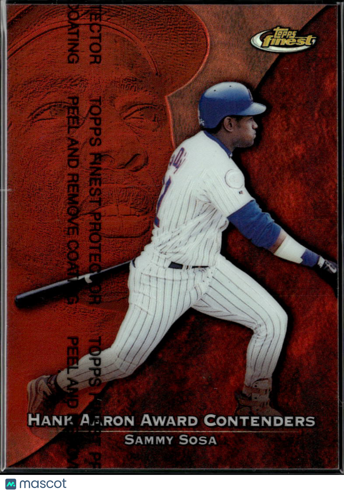Sammy Sosa Hank Aaron 1999 Topps Finest Refractor Chicago Cubs