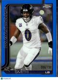 Roquan Smith 2025 Topps Chrome Blue Refractor 98/150 Baltimore Ravens