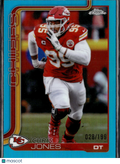 Chris Jones 2018 Topps Chrome Aqua Refractor 28/199 Kansas City Chiefs