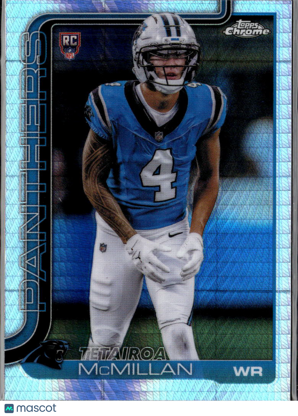 Tetairoa McMillan 2025 Topps Chrome RC Prism Refractor Rookie Carolina Panthers