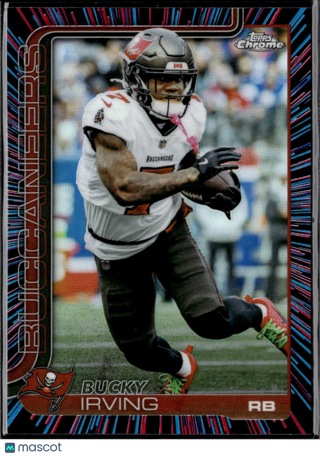 Bucky Irving 2025 Topps Chrome Neon Pulse Refractor Tampa Bay Buccaneers