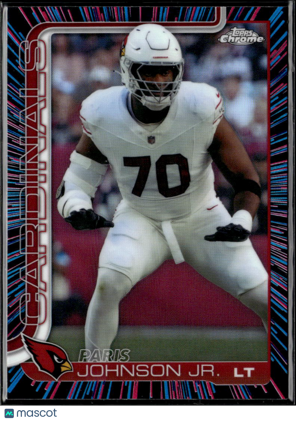 Paris Johnson Jr. 2025 Topps Chrome Neon Pulse Refractor Arizona Cardinals