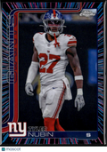 Tyler Nubin 2025 Topps Chrome Neon Pulse Refractor New York Giants