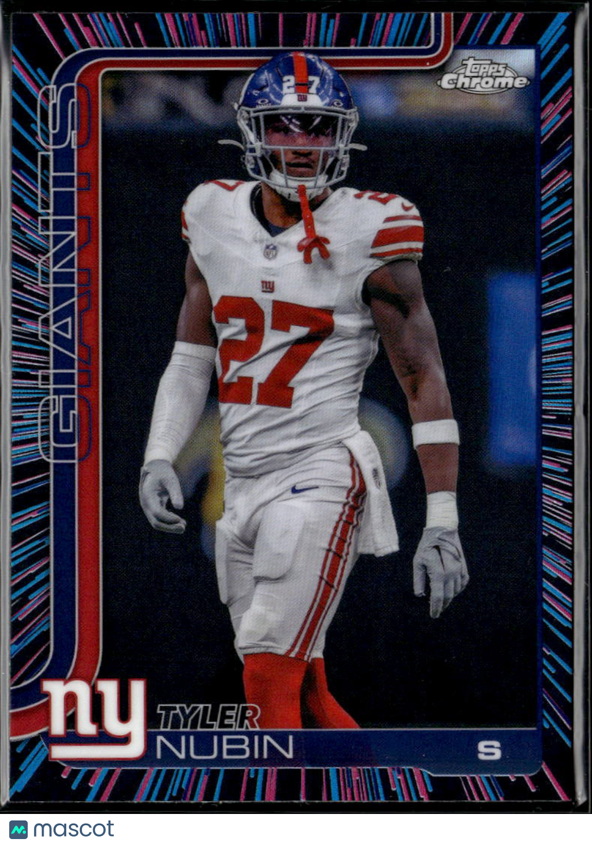 Tyler Nubin 2025 Topps Chrome Neon Pulse Refractor New York Giants