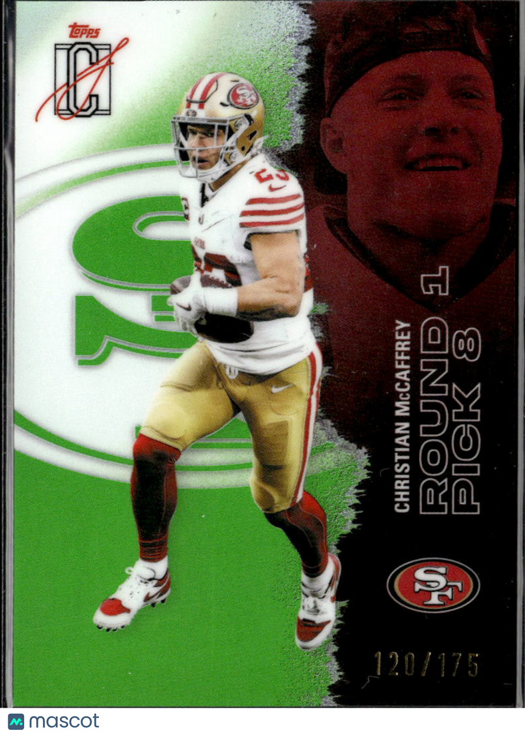Christian McCaffrey 2025 Topps Signature Class Green /175 San Francisco 49ers