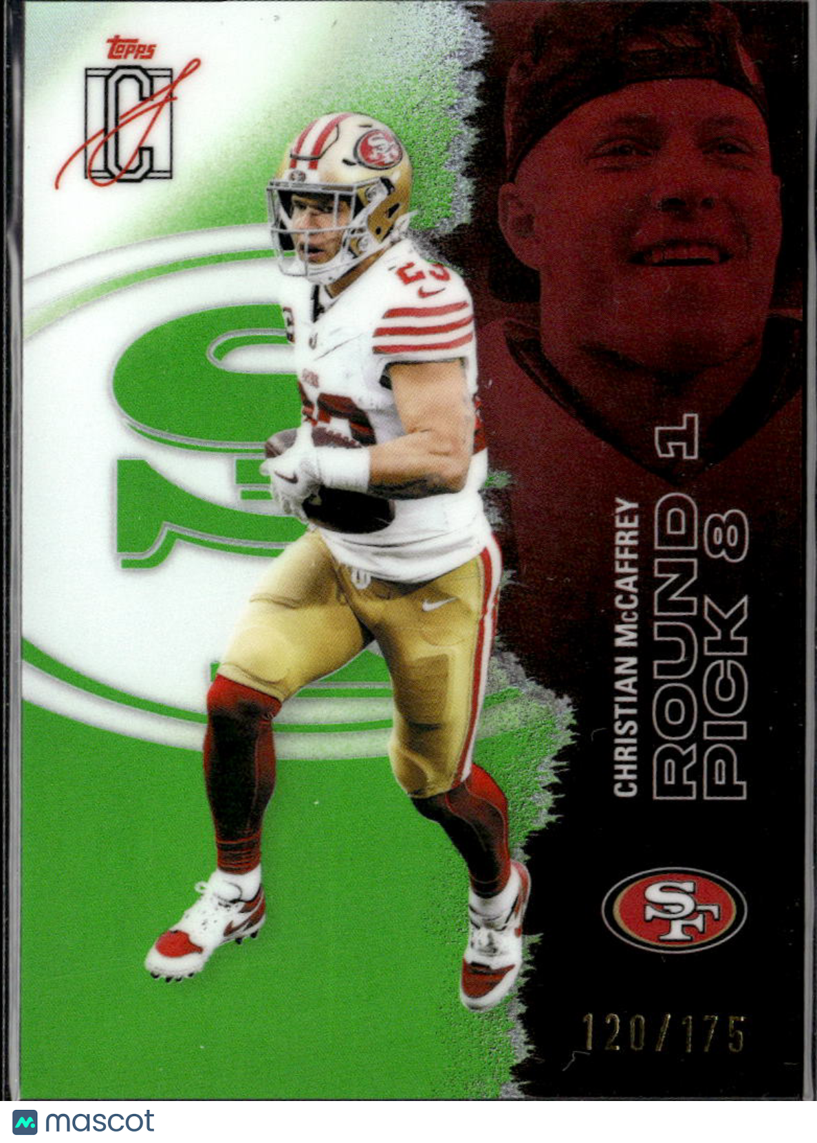 Christian McCaffrey 2025 Topps Signature Class Green /175 San Francisco 49ers