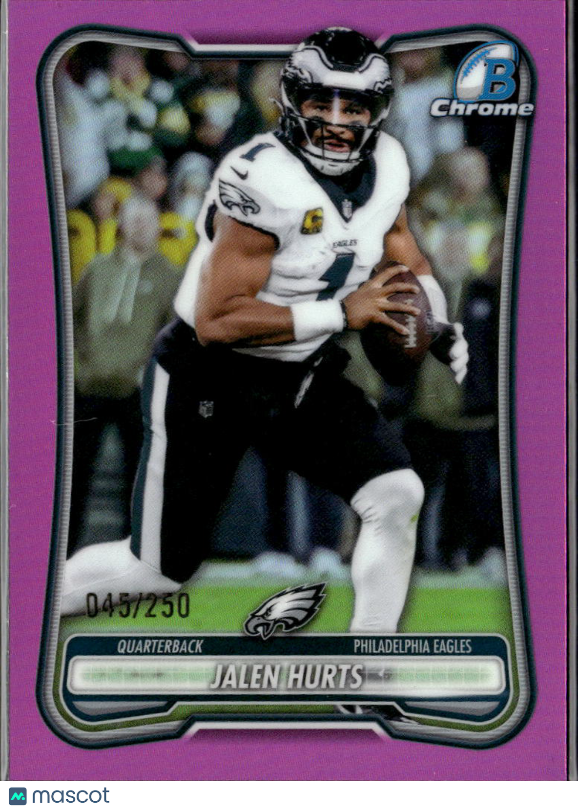 Jalen Hurts 2026 Topps Bowman Chrome Pink Refractor 45/250 Philadelphia Eagles