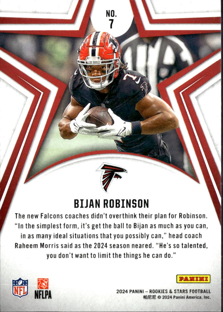 Bijan Robinson 2024 Rookies & Stars Orange 146/249 Atlanta Falcons