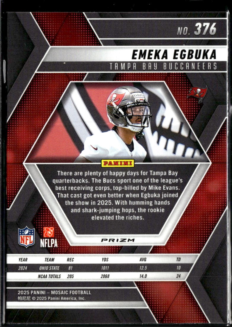 Emeka Egbuka 2025 Mosaic Rookie RC Green Tampa Bay Buccaneers