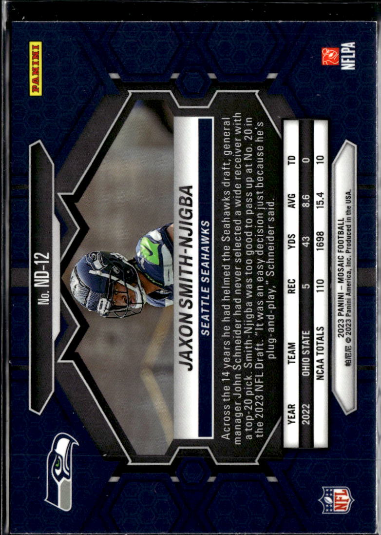 Jaxon Smith-Njigba 2023 Mosaic Rookie RC Seattle Seahawks