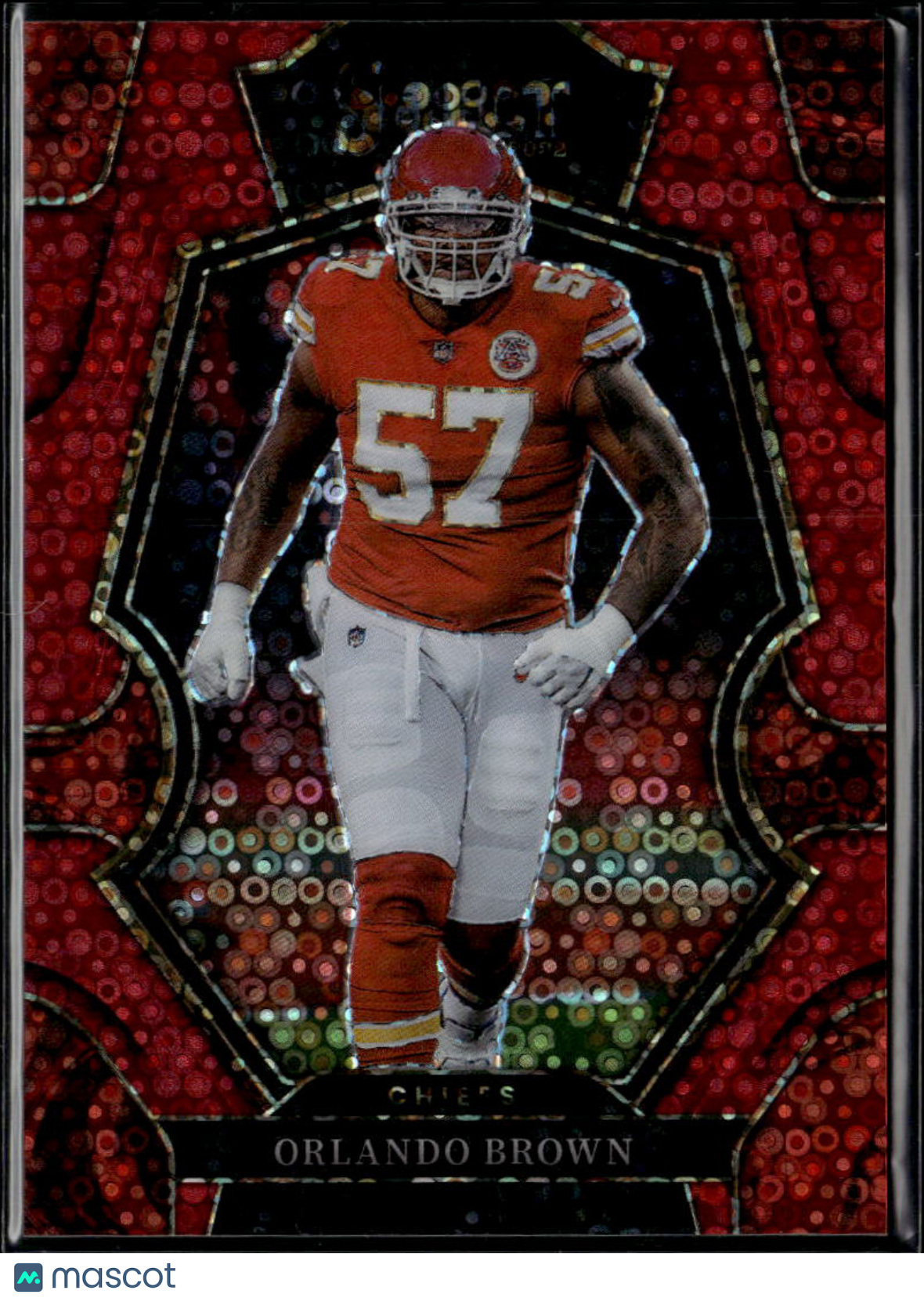 Orlando Brown 2022 Select Red Disco Prizm 30/49 Kansas City Chiefs