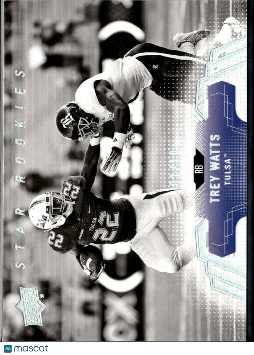 Trey Watts 2014 Upper Deck Black White SSP 1/10 Tulsa Golden Hurricane