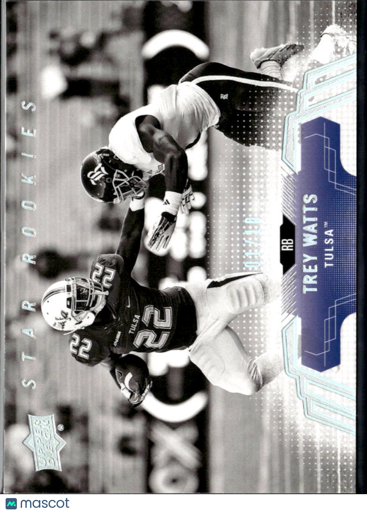Trey Watts 2014 Upper Deck Black White SSP 1/10 Tulsa Golden Hurricane