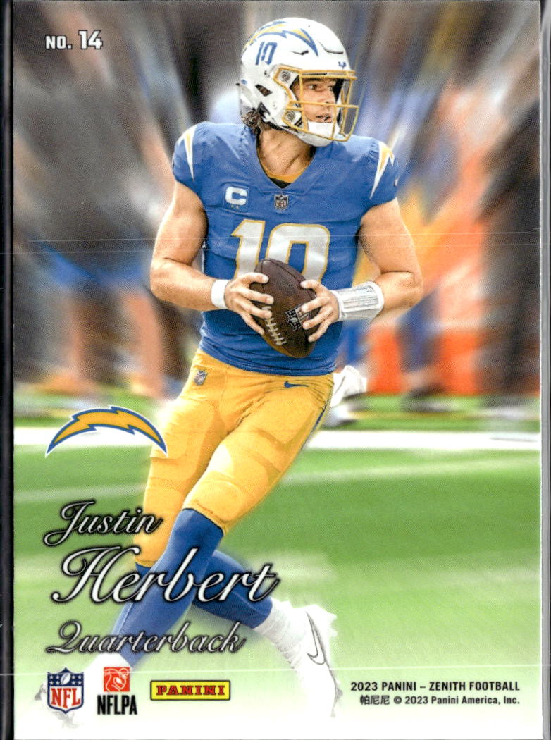 Justin Herbert 2023 Zenith Blue Prizm Los Angeles Chargers