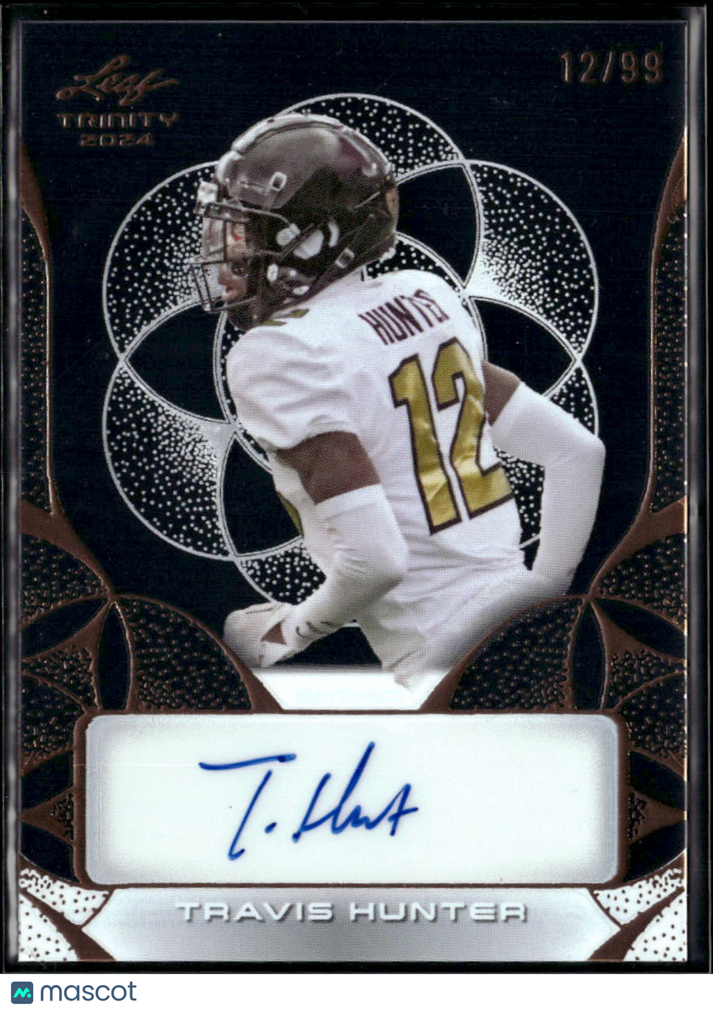 Travis Hunter 2024 Leaf Trinity Auto Autograph RC JERSEY NUMBER 12/99 Colorado