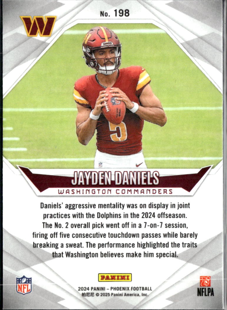 Jayden Daniels 2024 Phoenix Purple Rookie RC Washington Commanders