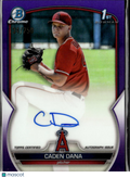 Caden Dana 2023 Bowman Chrome Auto Purple Refractor /250 Los Angeles Angels