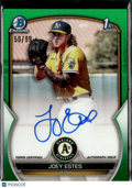 Joey Estes 2023 Bowman Chrome Auto Green Refractor /99 Oakland Athletics