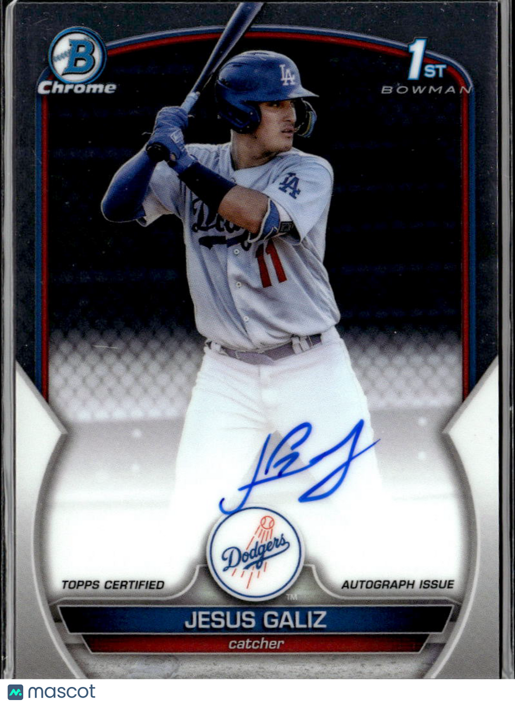 Jesus Galiz 2023 Bowman Chrome 1st Auto Autograph Los Angeles Dodgers
