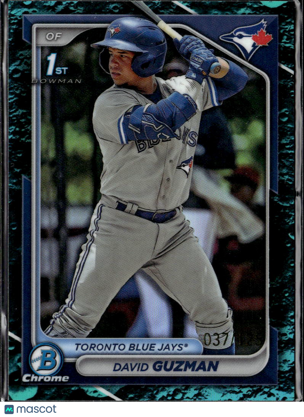 David Guzman 2024 Bowman Chrome 1st Aqua Lunar 37/125 Toronto Blue Jays