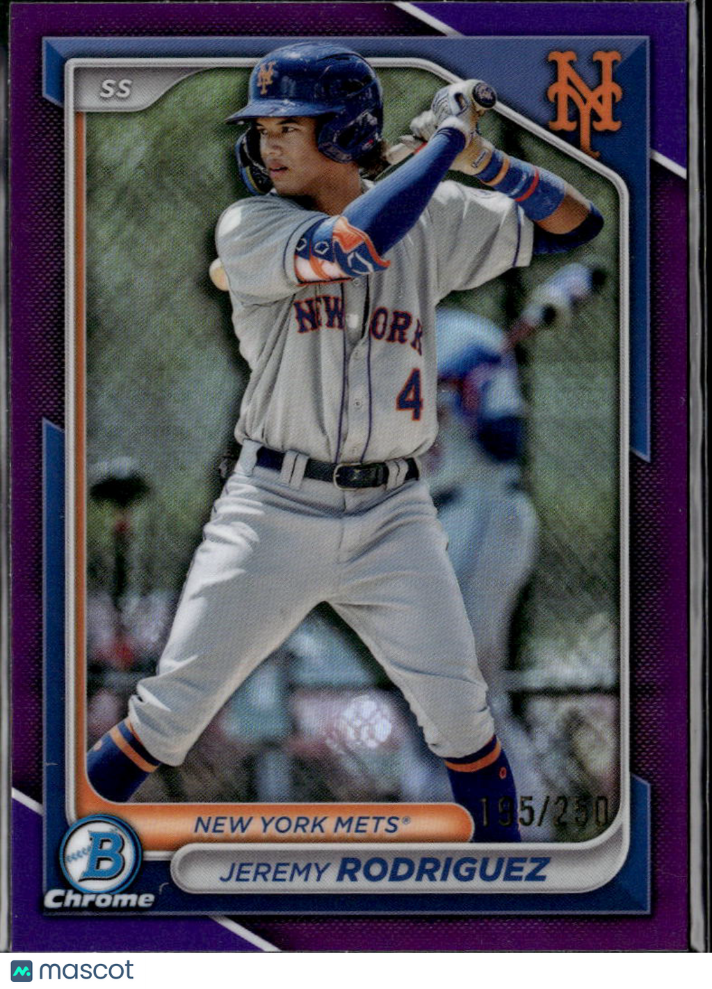 Jeremy Rodriguez 2024 Bowman Chrome Purple Refractor /250 New York Mets