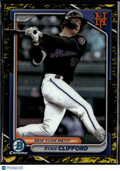 Ryan Clifford 2024 Bowman Chrome Yellow Lunar Refractor 72/75 New York Mets