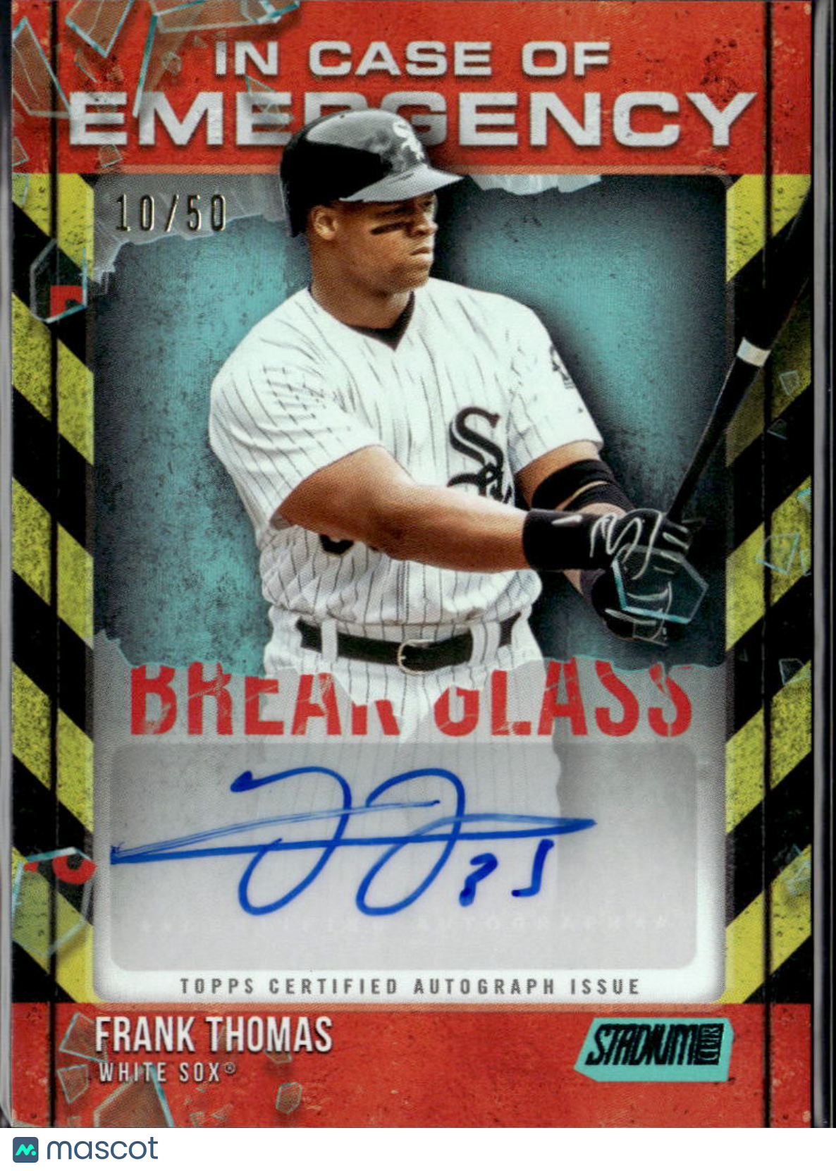 Frank Thomas 2025 Topps Stadium Club Auto Autograph 10/50 Chicago White Sox