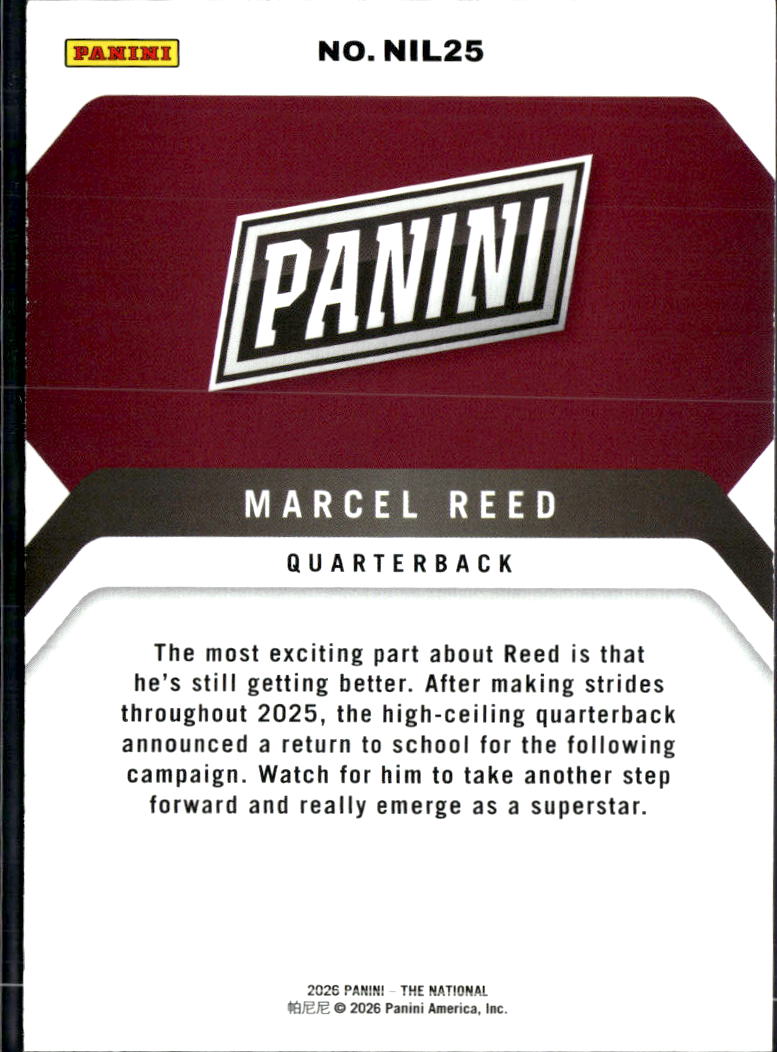 Marcel Reed 2026 Panini The National Rookie RC 365/399 Texas A&M Aggies