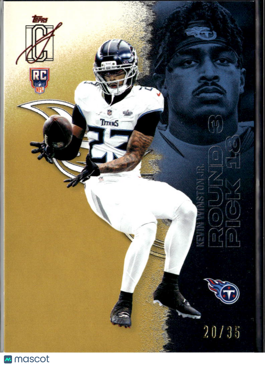 Kevin Winston Jr. 2025 Topps Signature Class GOLD Rookie 20/35 Tennessee Titans