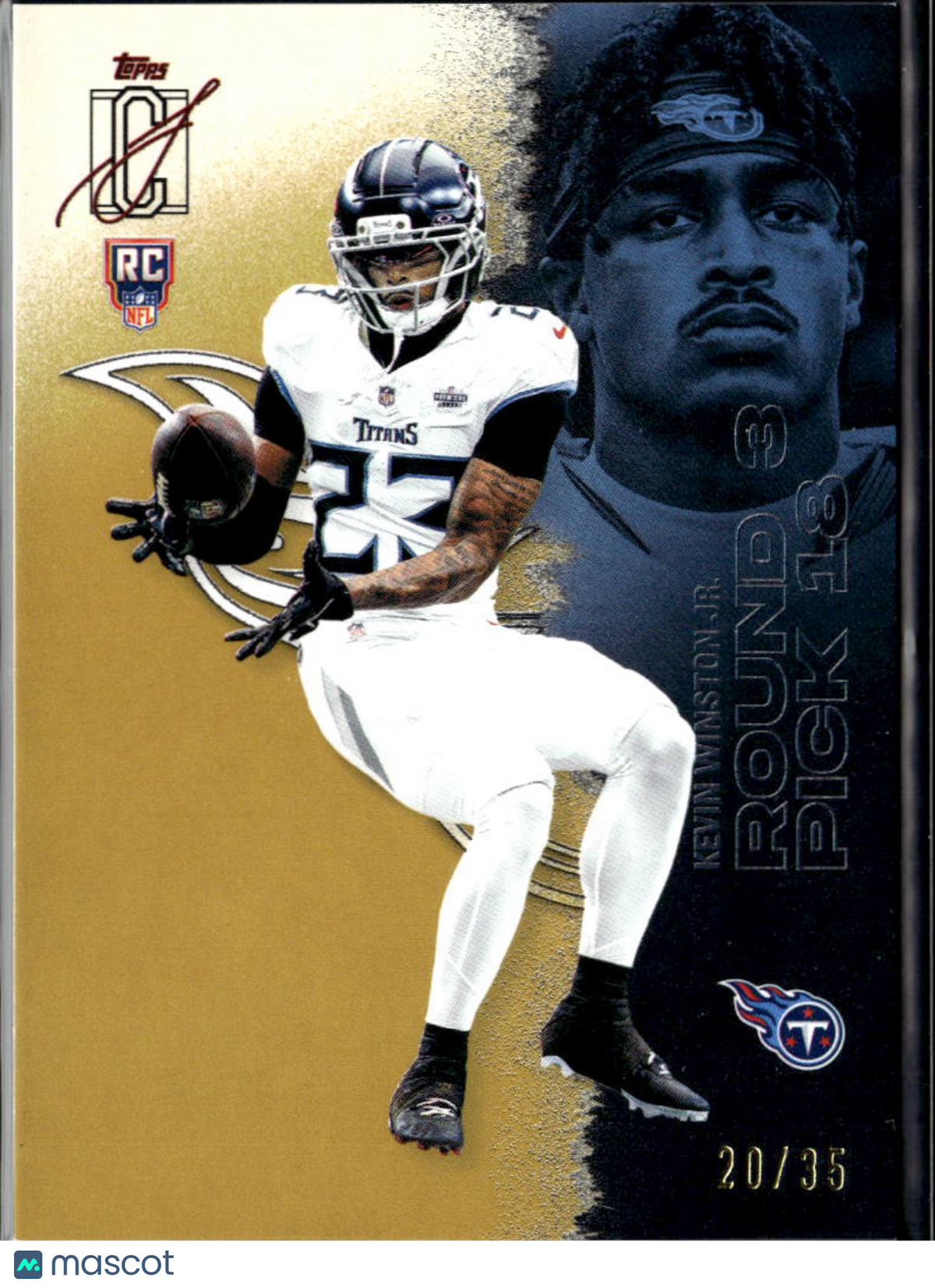 Kevin Winston Jr. 2025 Topps Signature Class GOLD Rookie 20/35 Tennessee Titans