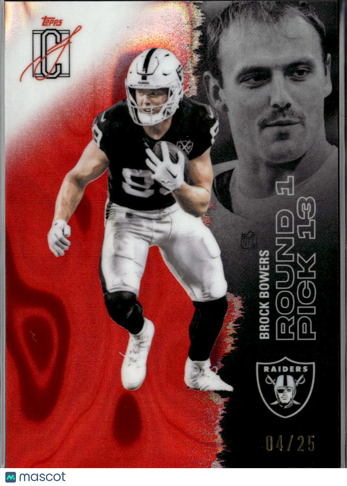 Brock Bowers 2025 Topps Signature Class Red 4/25 Las Vegas Raiders