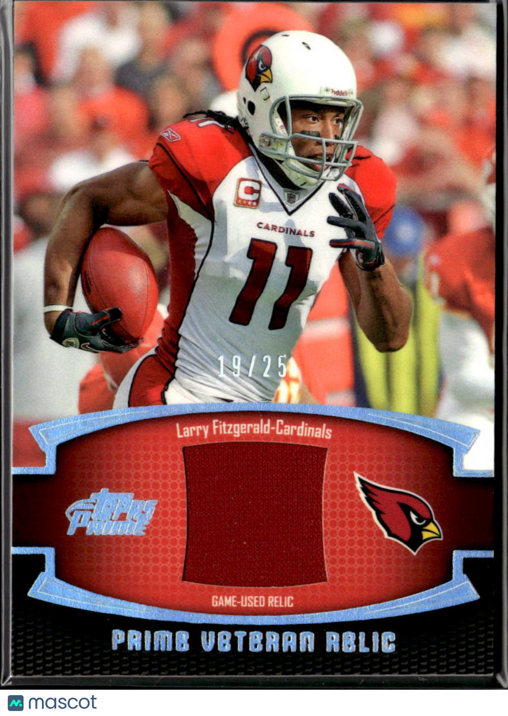 Larry Fitzgerald 2011 Topps Prime Game Worn Jersey Patch 19/25 Arizona Cardinals