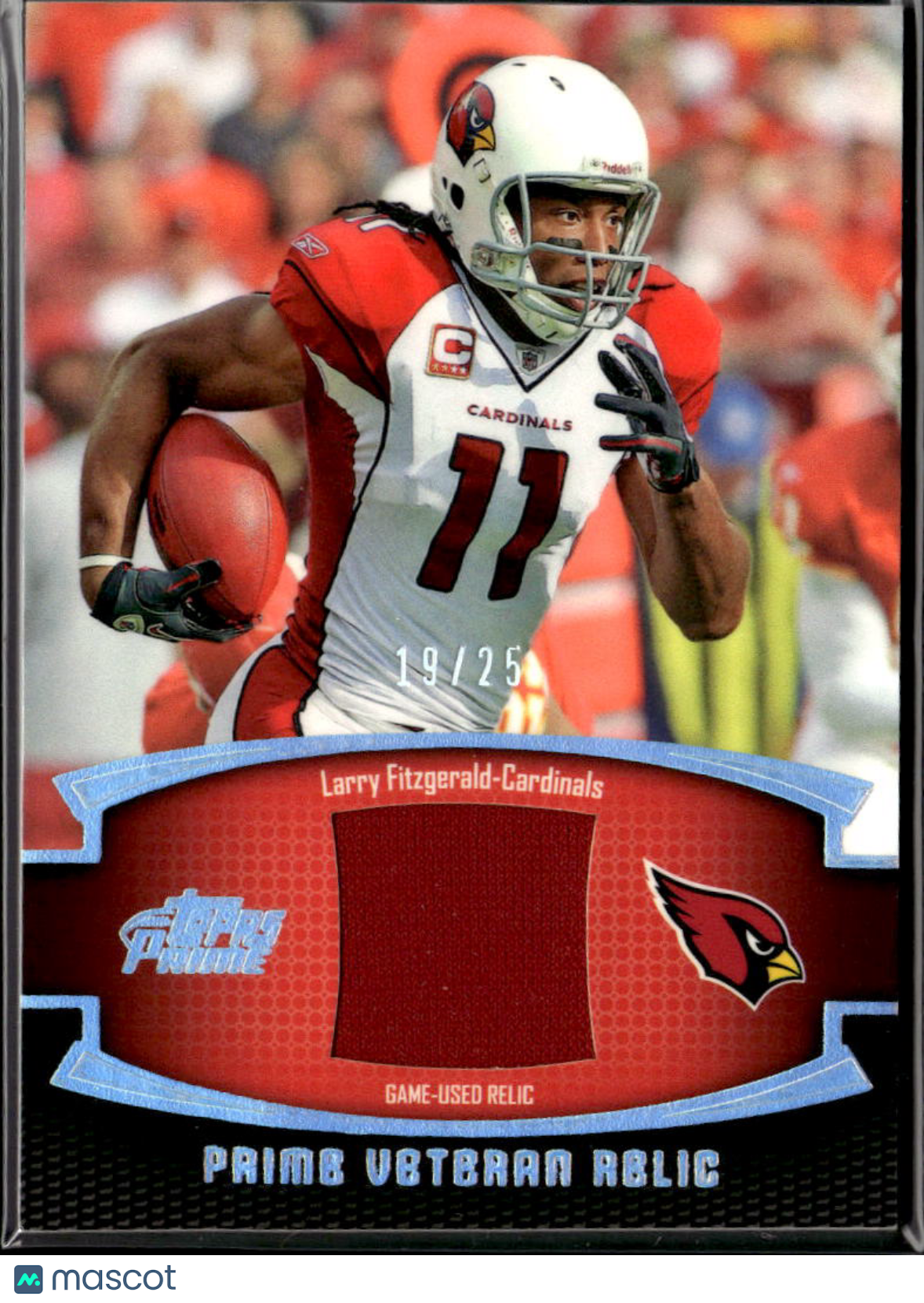 Larry Fitzgerald 2011 Topps Prime Game Worn Jersey Patch 19/25 Arizona Cardinals