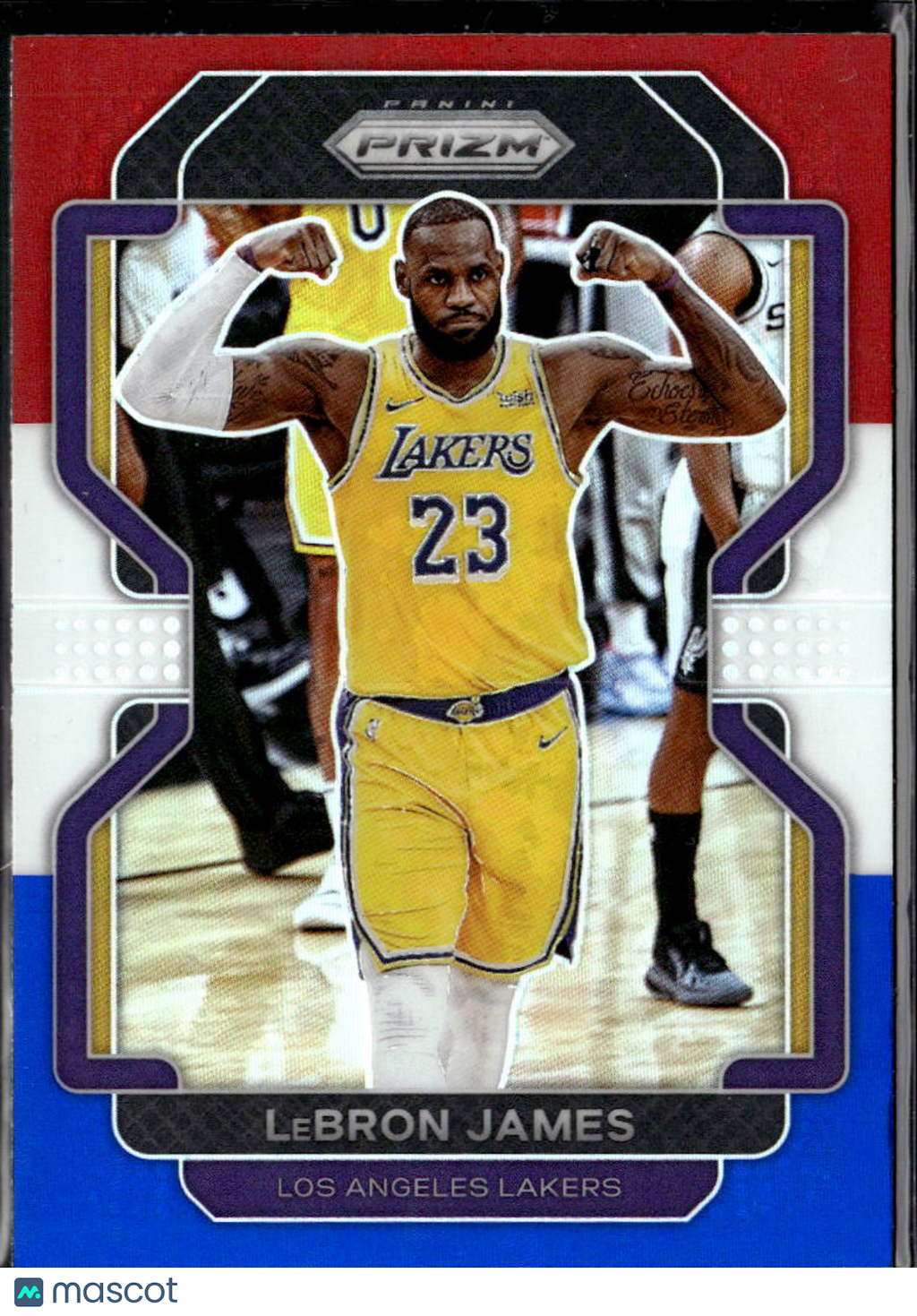 LeBron James 2021-22 Prizm Red White Blue #91 Los Angeles Lakers