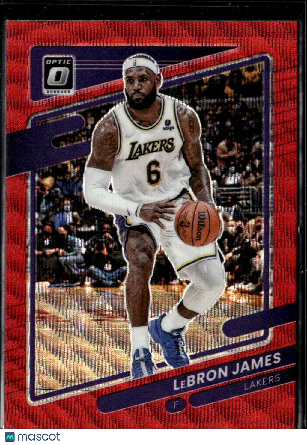 LeBron James 2021-22 Optic Red Wave Prizm Los Angeles Lakers