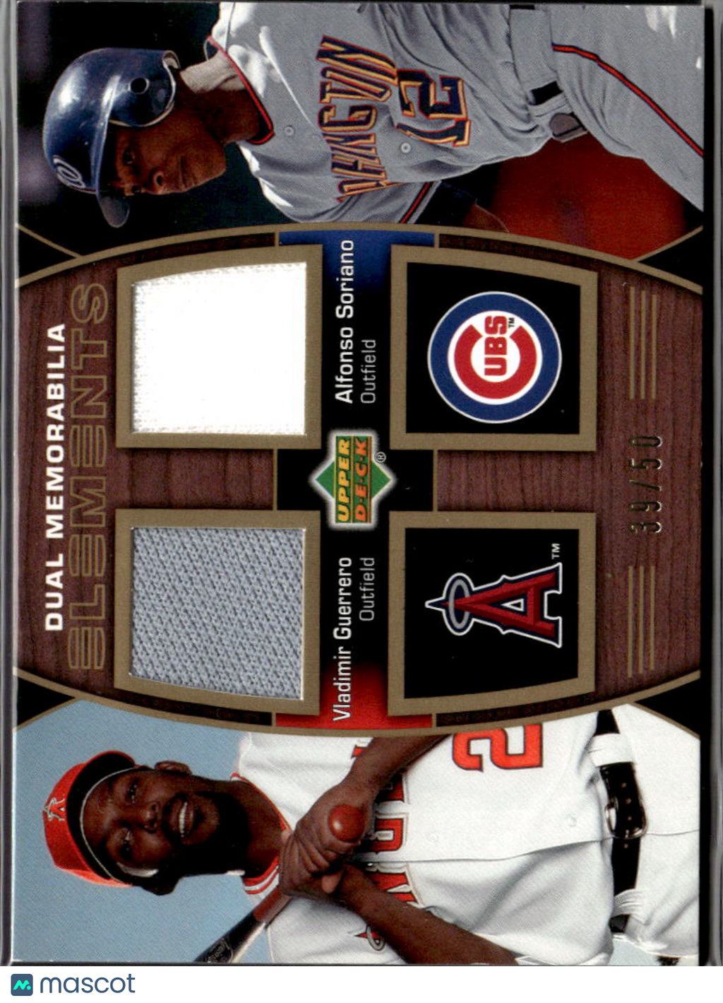 Alfonso Soriano Vladimir Guerrero 2007 Upper Deck Game Worn Patch /50 Angels