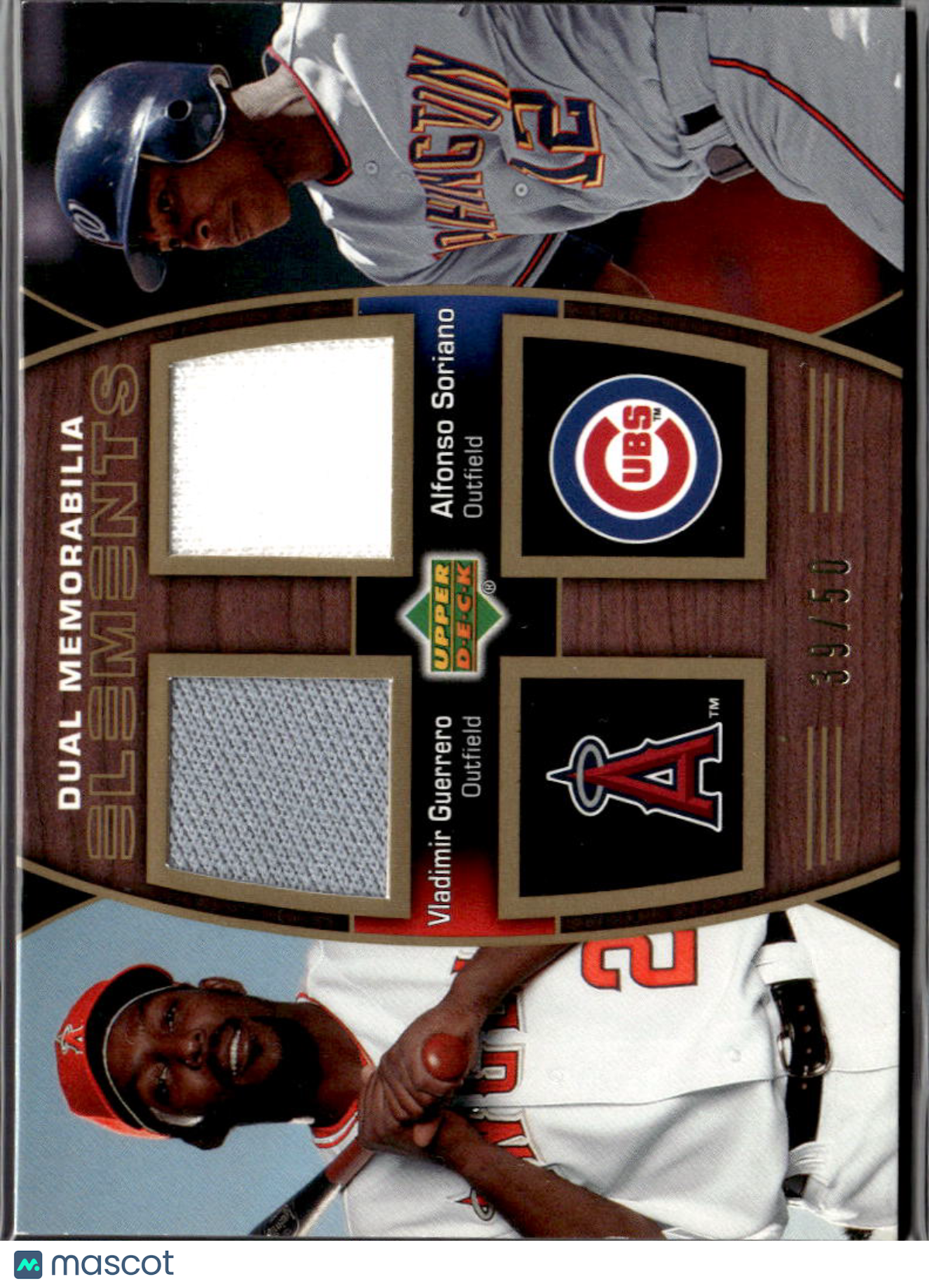 Alfonso Soriano Vladimir Guerrero 2007 Upper Deck Game Worn Patch /50 Angels