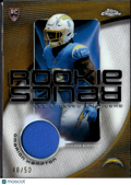 Omarion Hampton 2025 Topps Chrome GOLD Jersey Patch RC 48/50 LA Chargers