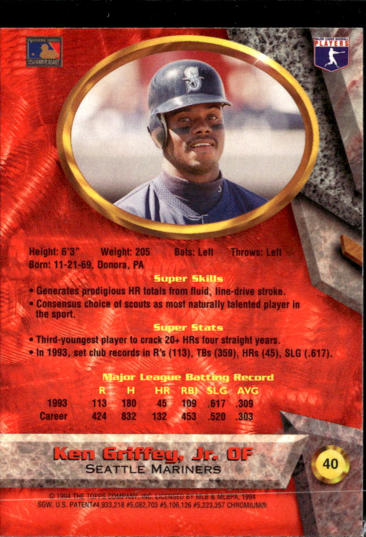 Ken Griffey Jr. 1994 Bowman's Best #40 Seattle Mariners