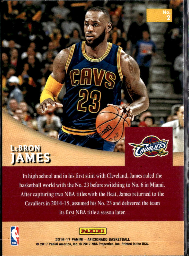 LeBron James 2016-17 Panini Aficionado Magic Numbers Cleveland Cavaliers