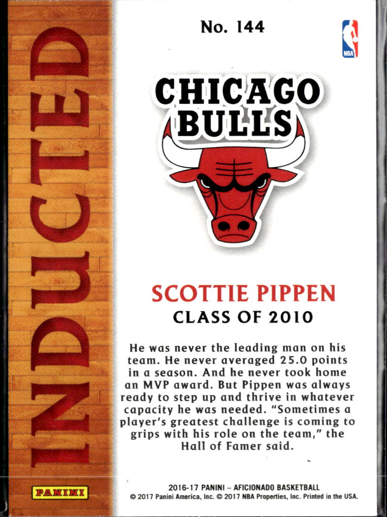 Scottie Pippen 2016-17 Panini Aficionado Inducted Chicago Bulls