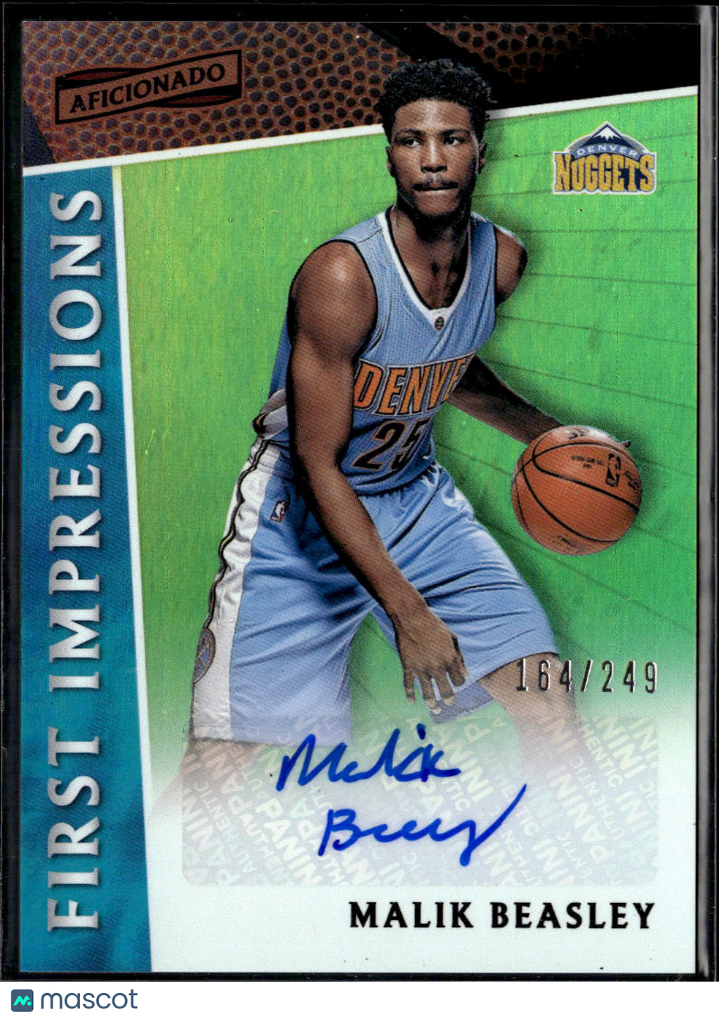 Malik Beasley 2016-17 Panini Aficionado Auto Autograph 164/249 Denver Nuggets