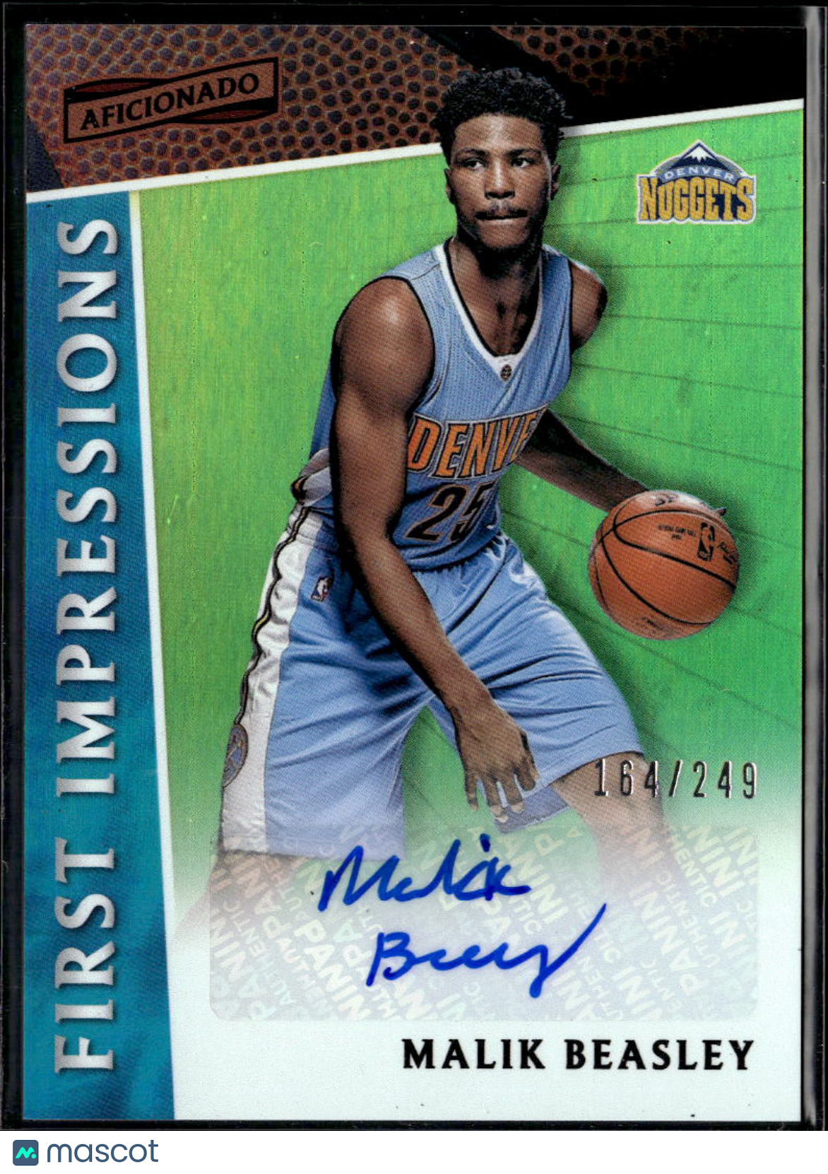 Malik Beasley 2016-17 Panini Aficionado Auto Autograph 164/249 Denver Nuggets