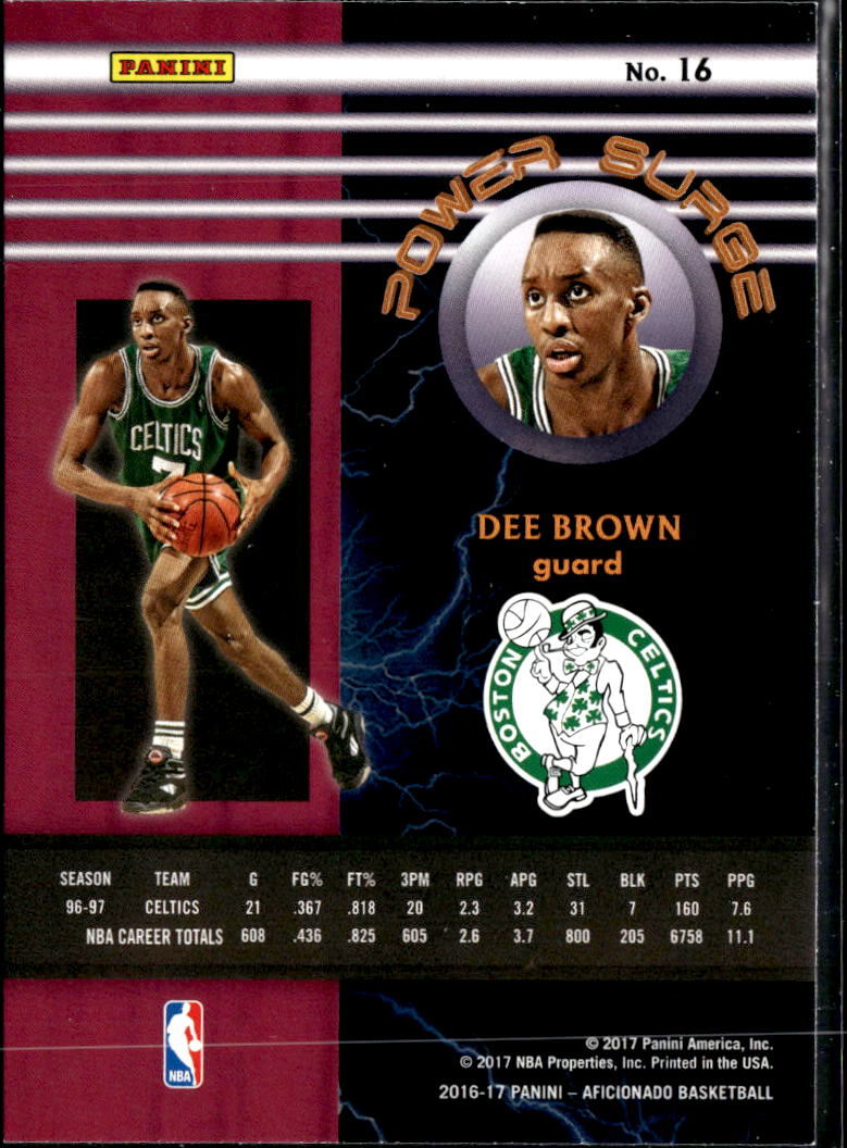 Dee Brown 2016-17 Panini Aficionado Power Surge  Boston Celtics