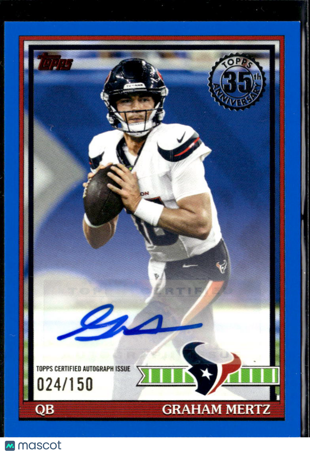 Graham Mertz 2026 Topps Flagship Auto Autograph 24/150 Houston Texans