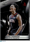 Amen Thompson 2026 Topps Chrome Black Wave Refractor 177/299 Houston Rockets